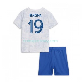 Koszulka Francja Benzema 19 Dziecięcy Wyjazdowe Koszulki Piłkarskie World Cup 2022 Krótki Rękaw